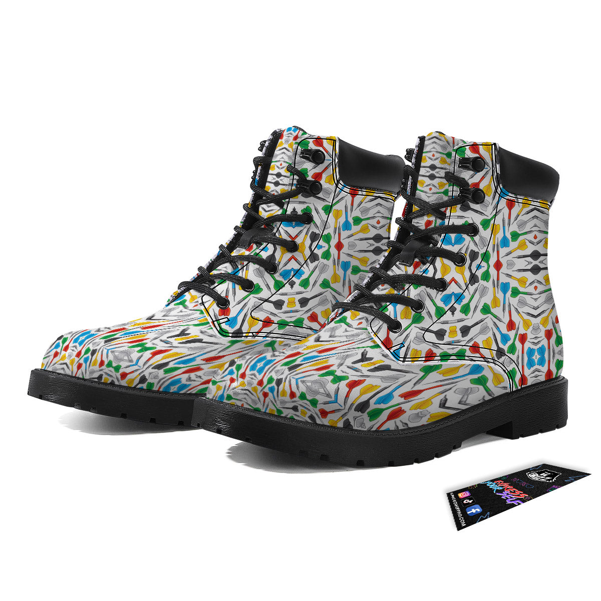 Darts Colorful Print Pattern Boots-grizzshop