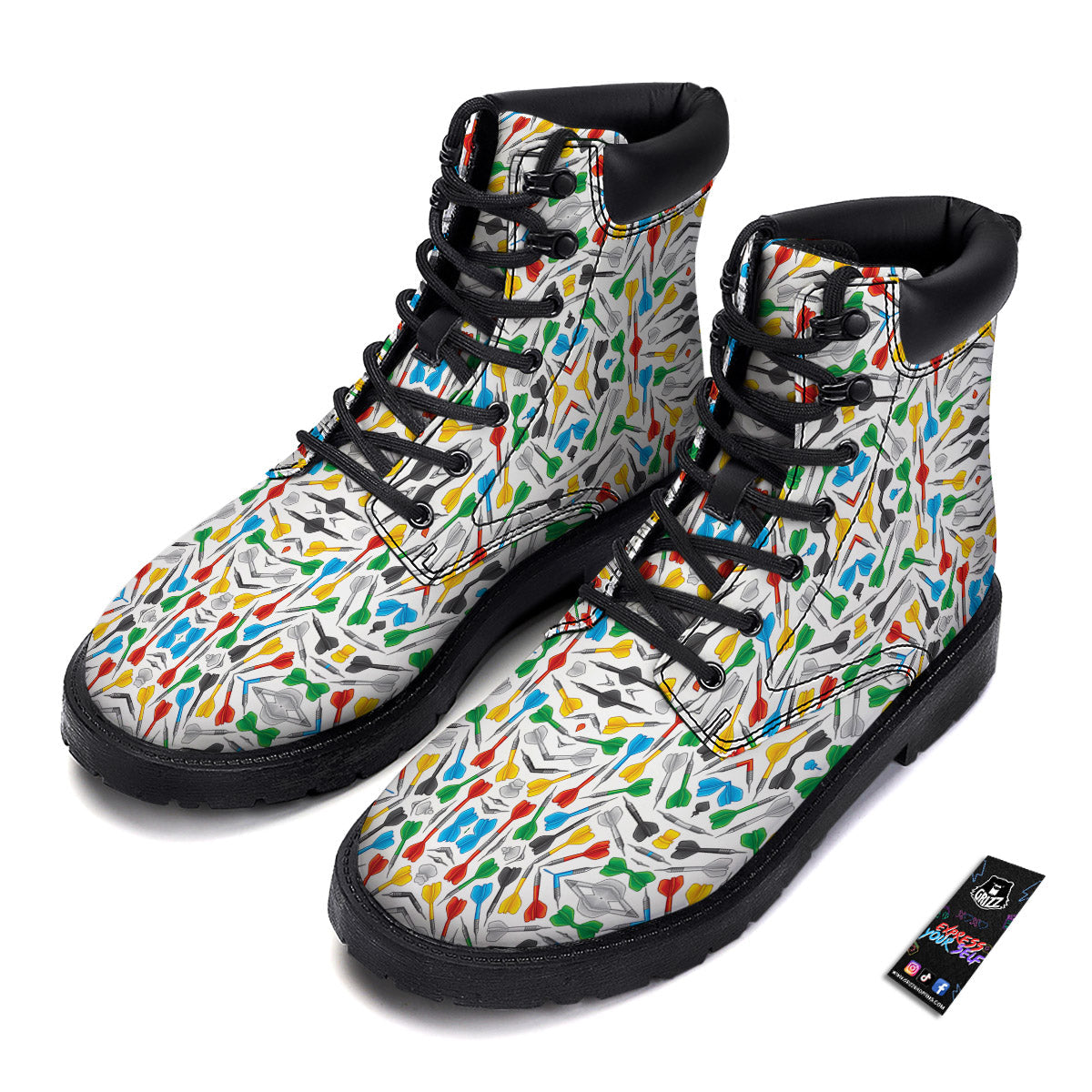 Darts Colorful Print Pattern Boots-grizzshop