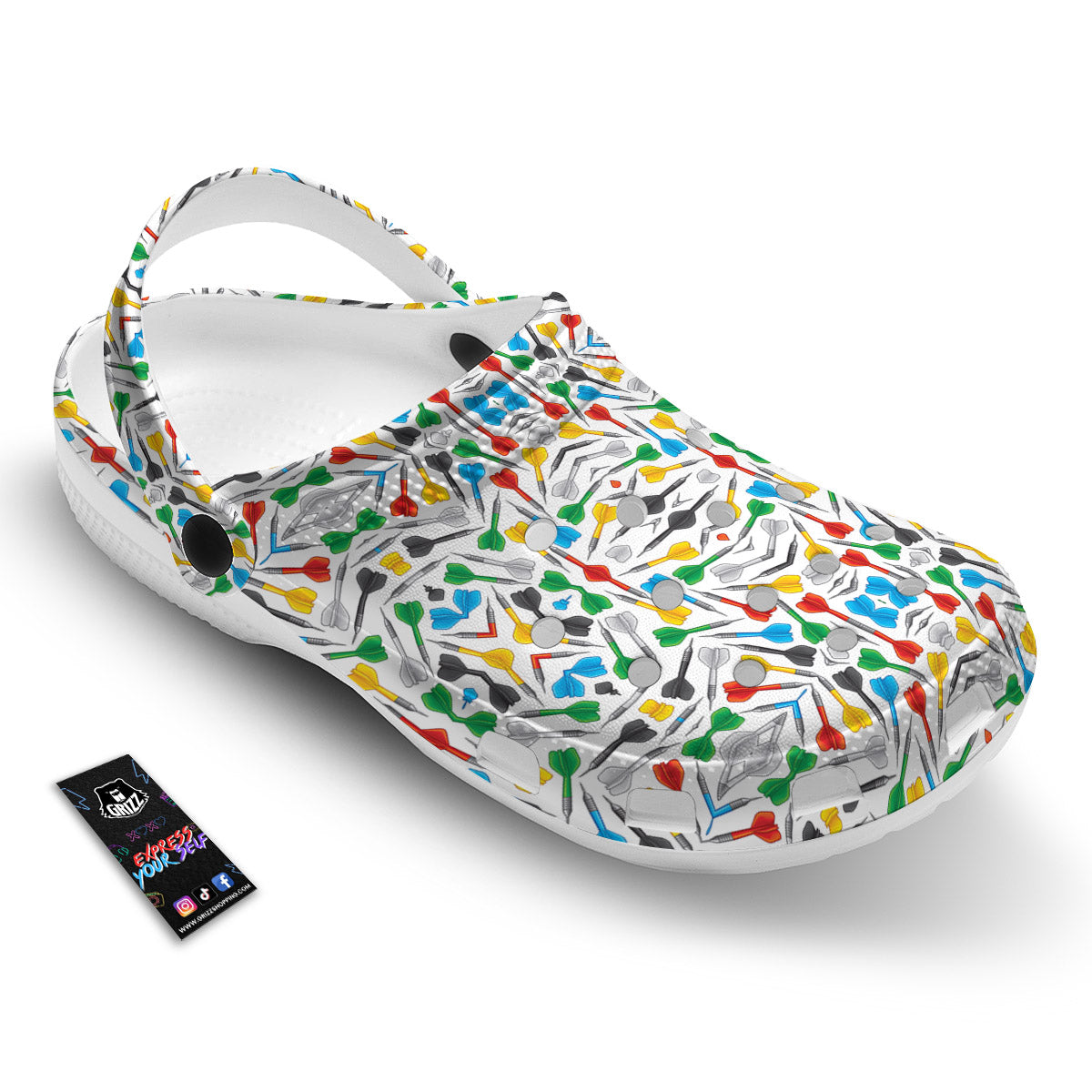 Darts Colorful Print Pattern Clog-grizzshop