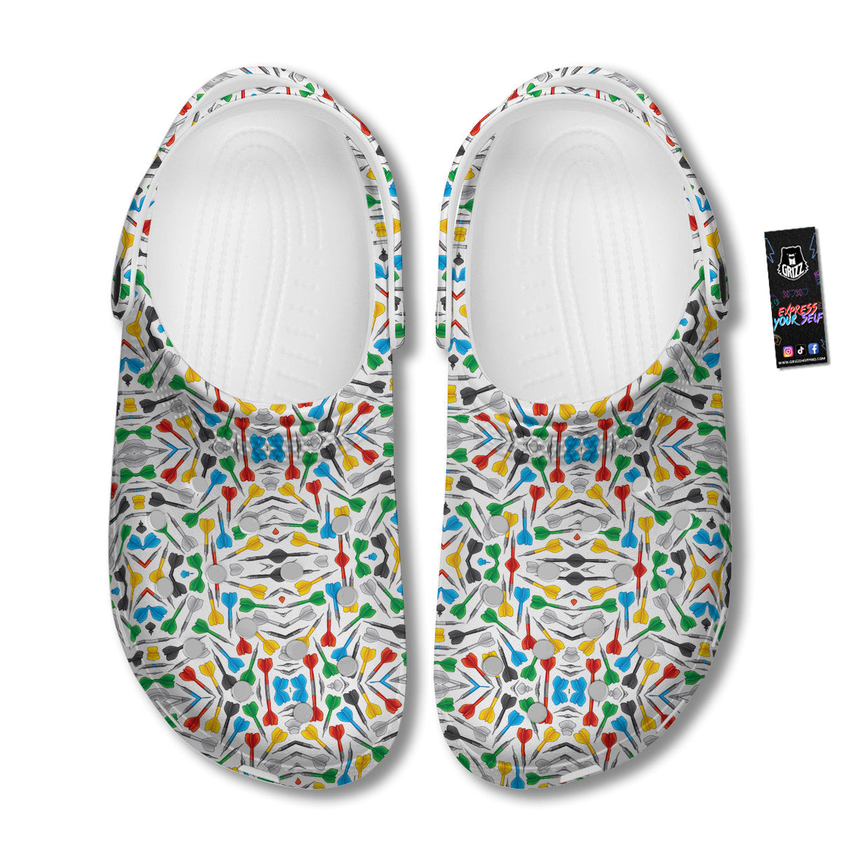 Darts Colorful Print Pattern Clog-grizzshop