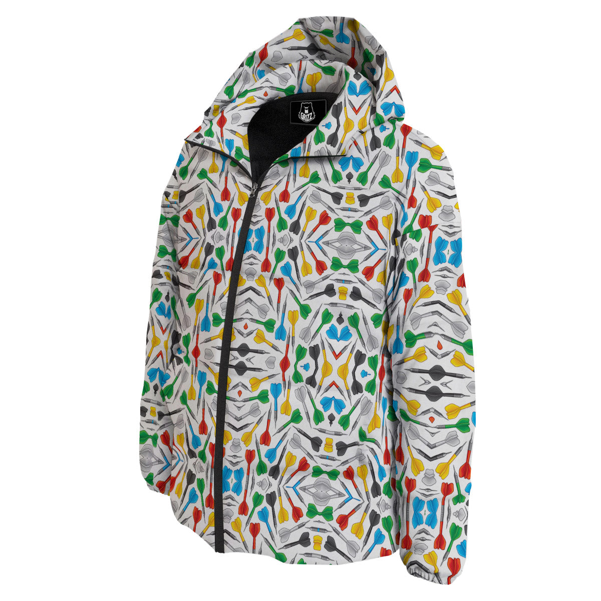 Darts Colorful Print Pattern Down Jacket-grizzshop