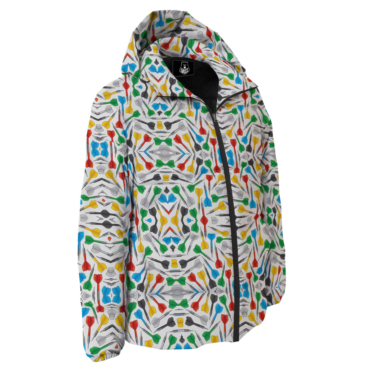 Darts Colorful Print Pattern Down Jacket-grizzshop