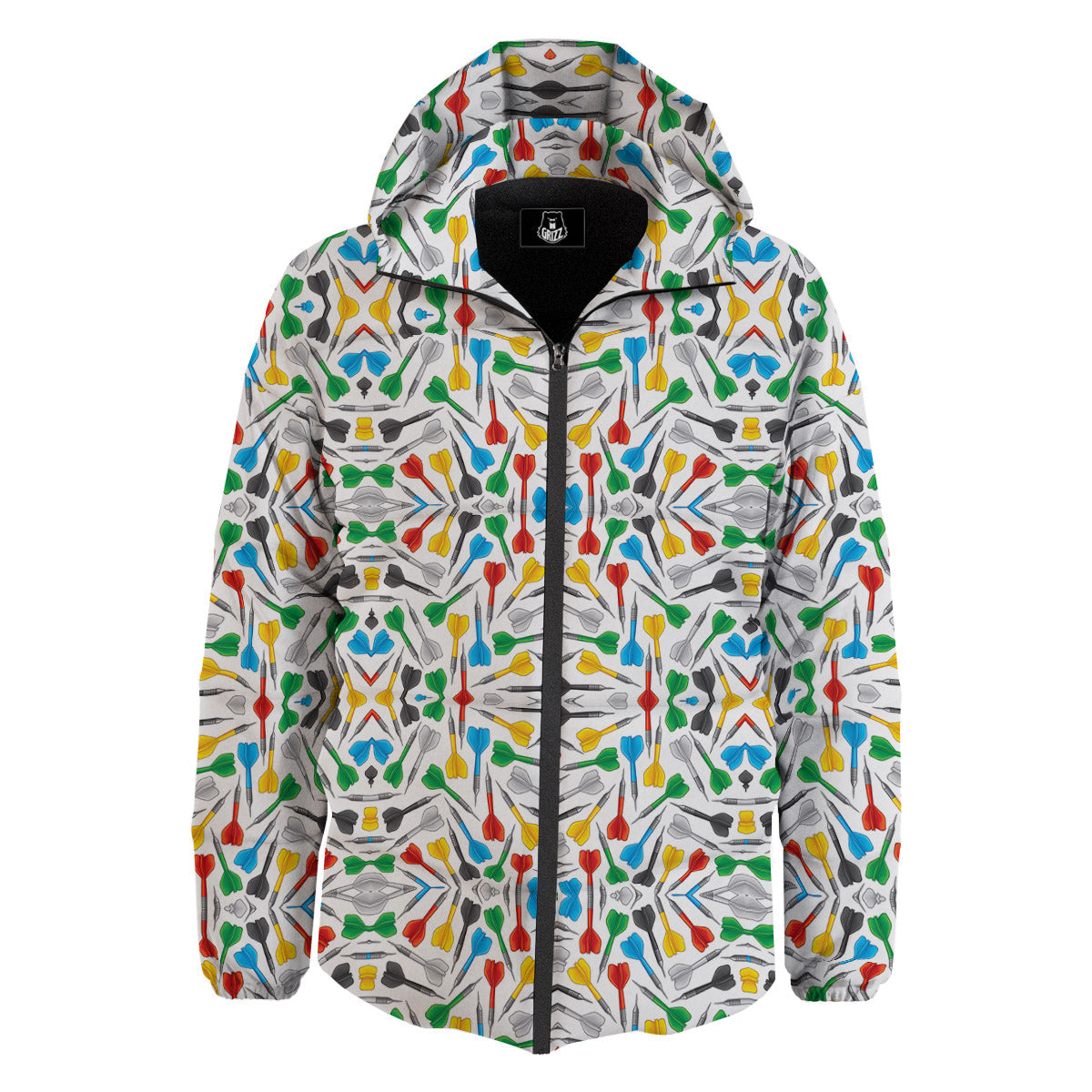 Darts Colorful Print Pattern Down Jacket-grizzshop