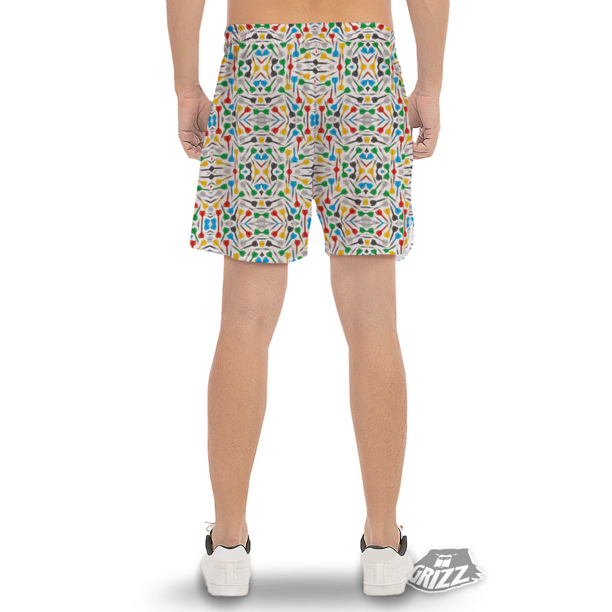 Darts Colorful Print Pattern Men's Gym Shorts-grizzshop