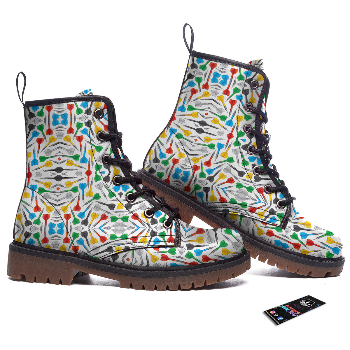 Darts Colorful Print Pattern Work Boots-grizzshop