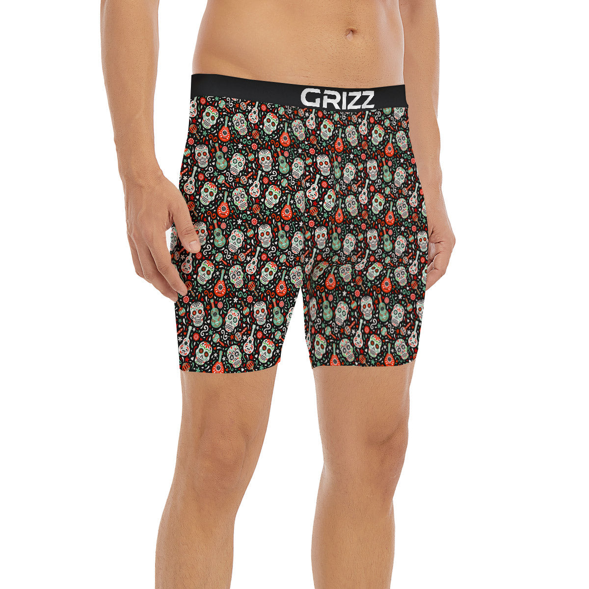 Day Of The Dead Calaveras Print Pattern Boxer Briefs-grizzshop