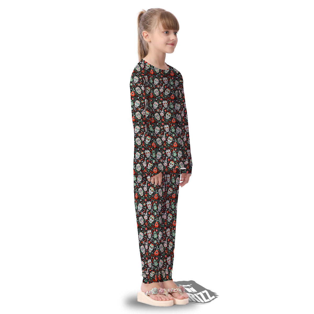 Day Of The Dead Calaveras Print Pattern Kid's Pajamas-grizzshop