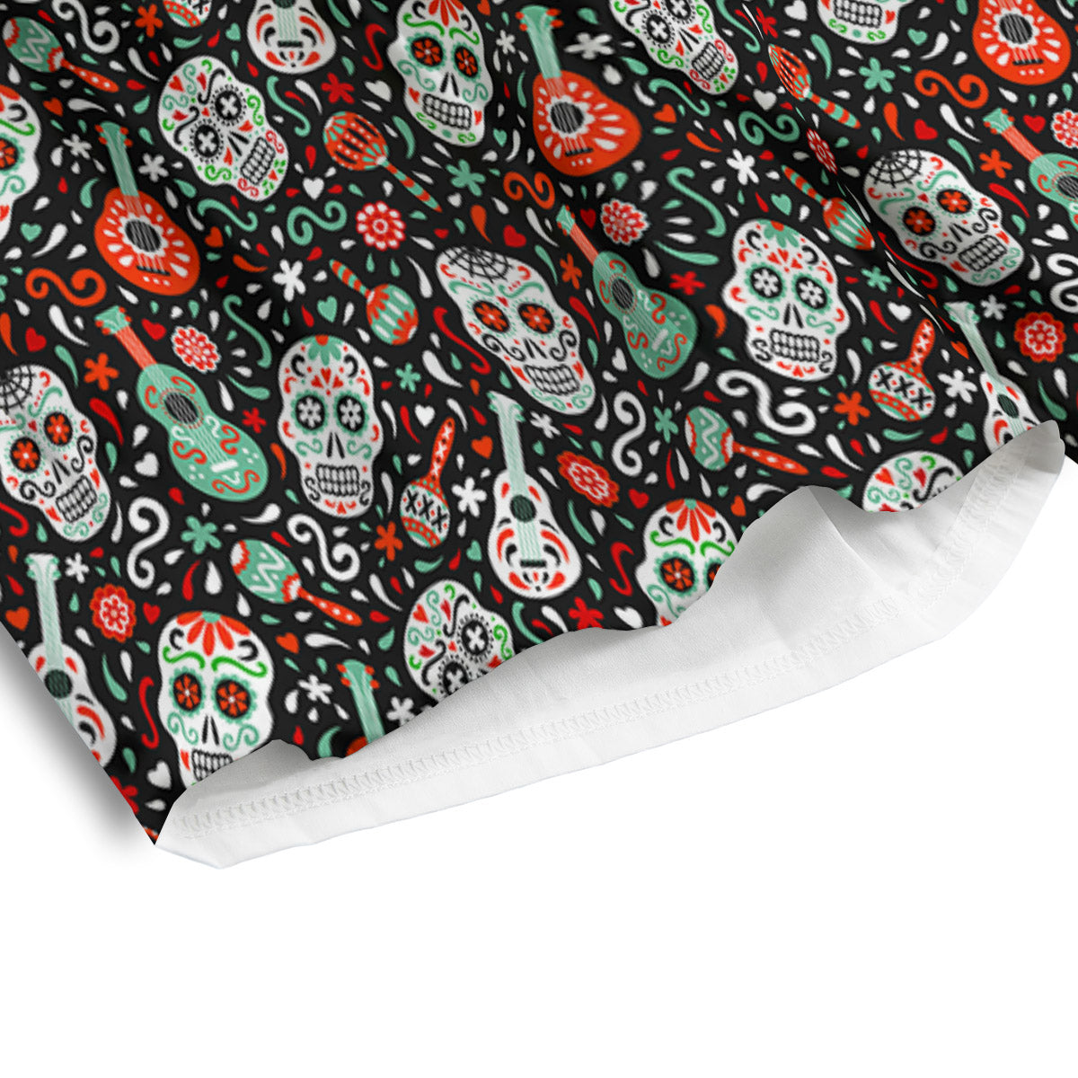 Day Of The Dead Calaveras Print Pattern Men's Athletic Shorts