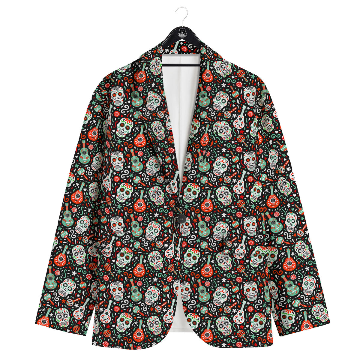 Day Of The Dead Calaveras Print Pattern Men's Sport Coat-grizzshop