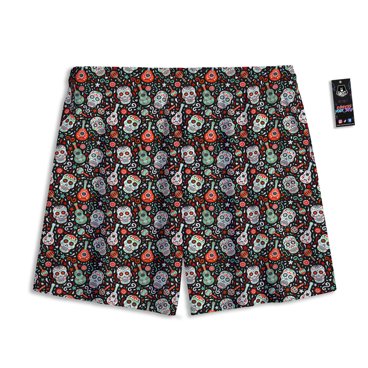 Emoji Graffiti Happy Print Pattern Mesh Shorts