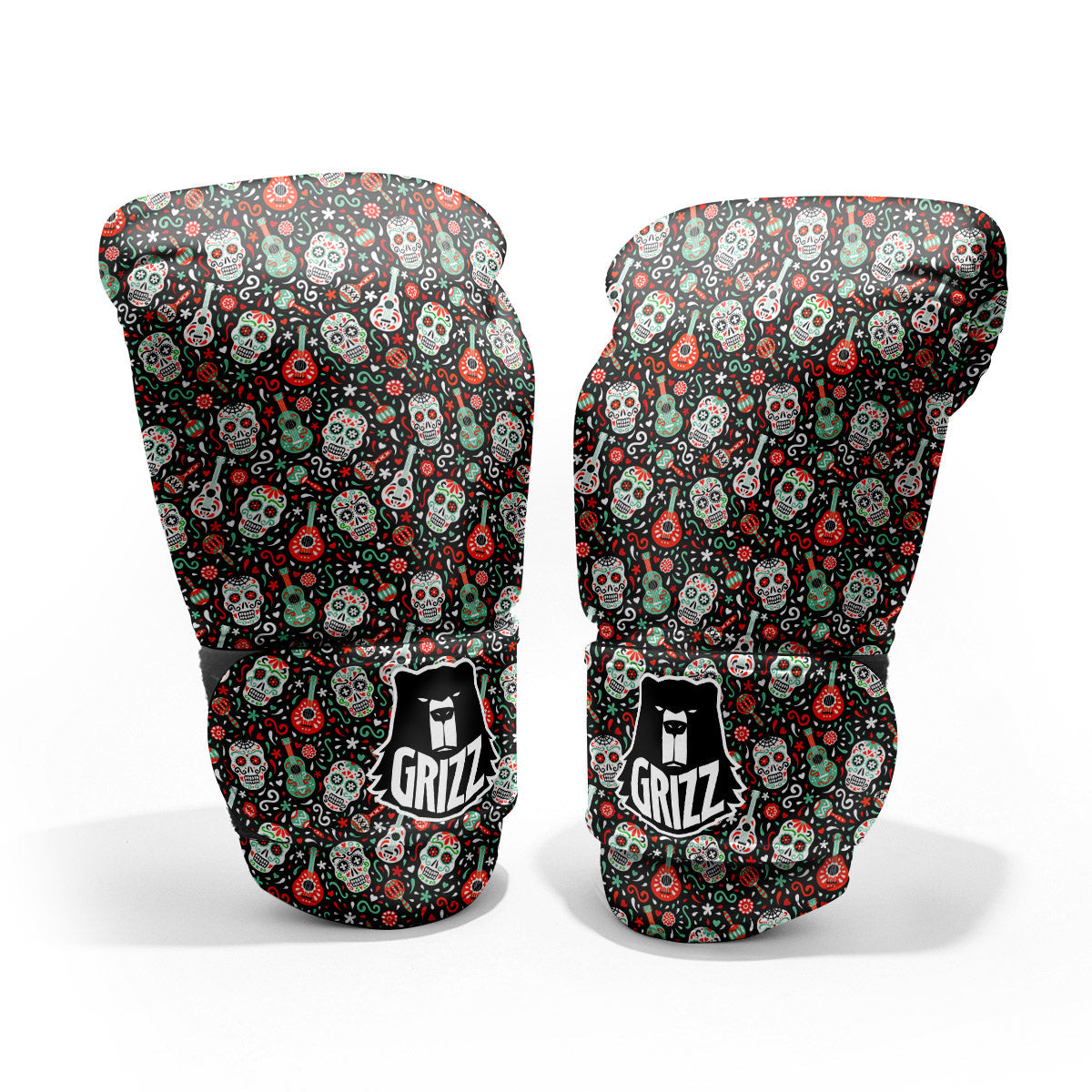 Day Of The Dead Calaveras Print Pattern Pro Boxing Glove