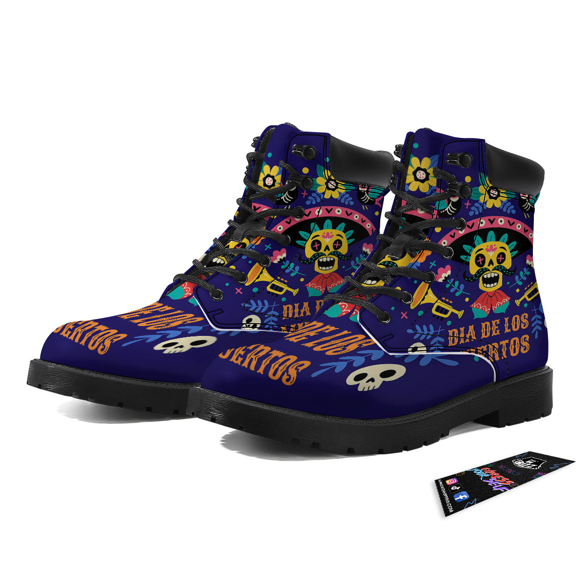 Day Of The Dead Cinco de Mayo Print Boots-grizzshop