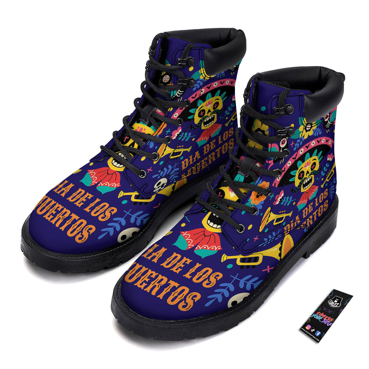 Day Of The Dead Cinco de Mayo Print Boots-grizzshop