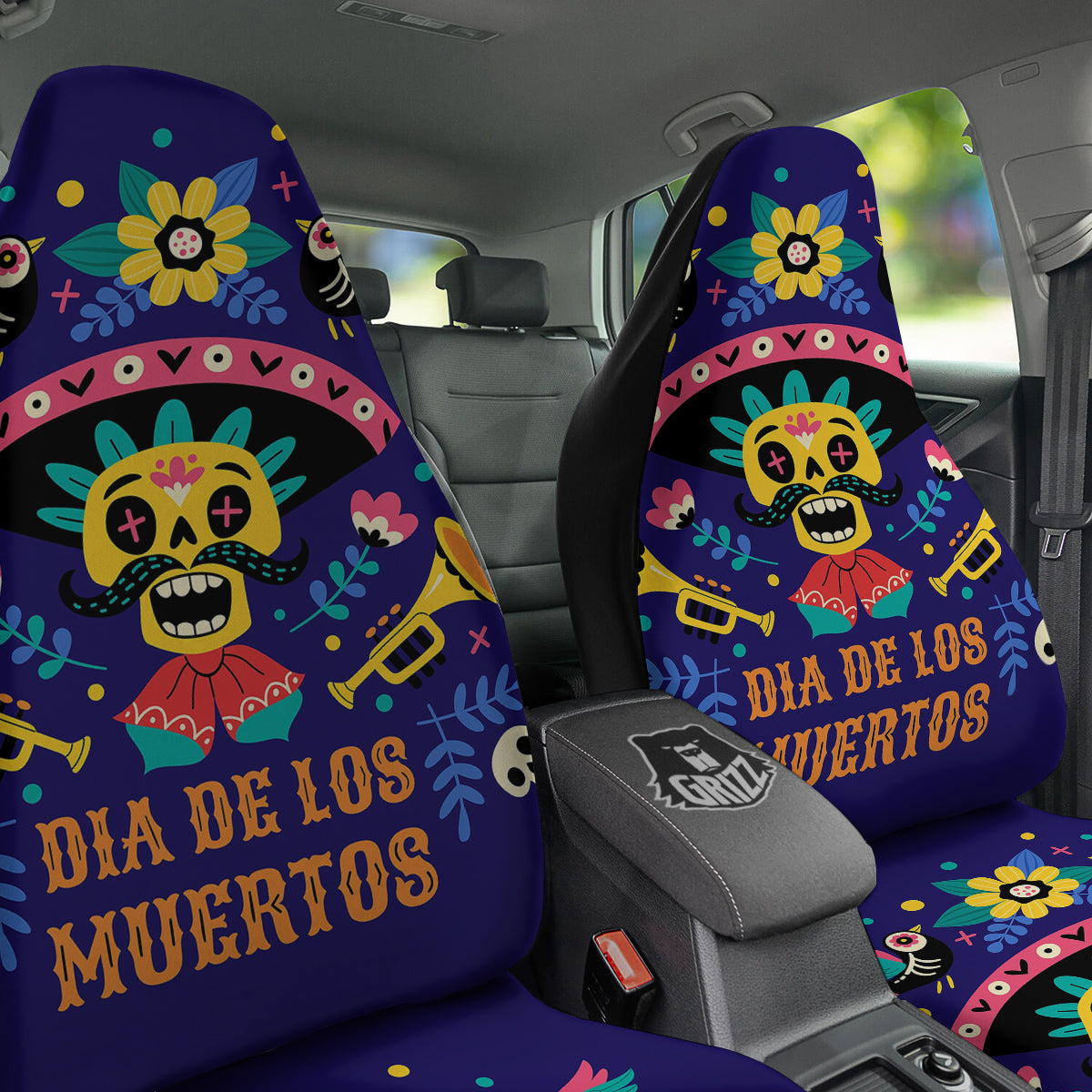 Day Of The Dead Cinco de Mayo Print Car Seat Covers-grizzshop