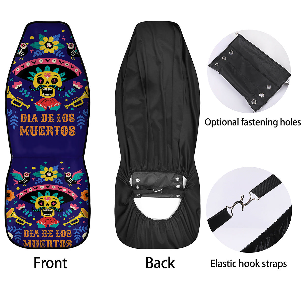 Day Of The Dead Cinco de Mayo Print Car Seat Covers-grizzshop