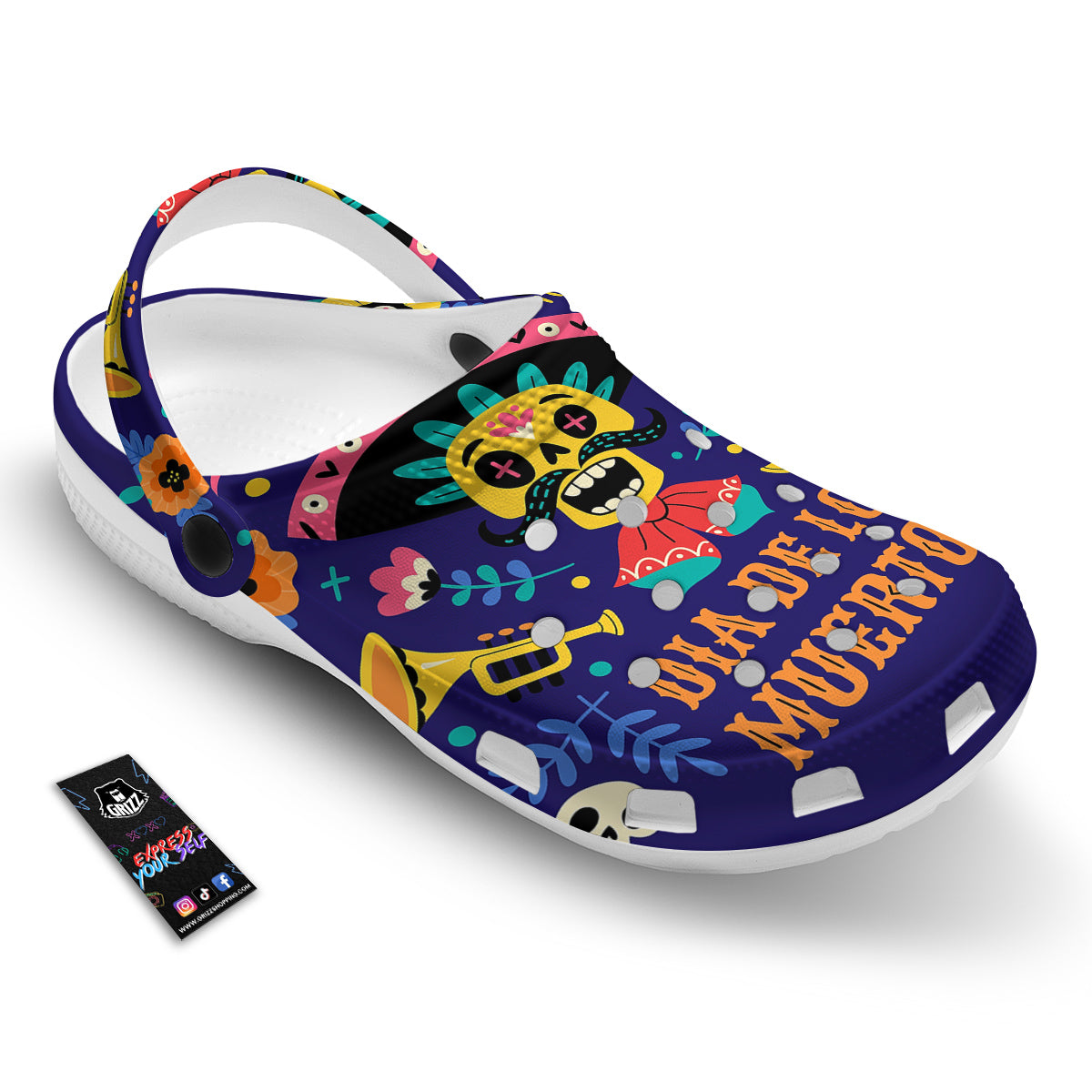 Day Of The Dead Cinco de Mayo Print Clog-grizzshop
