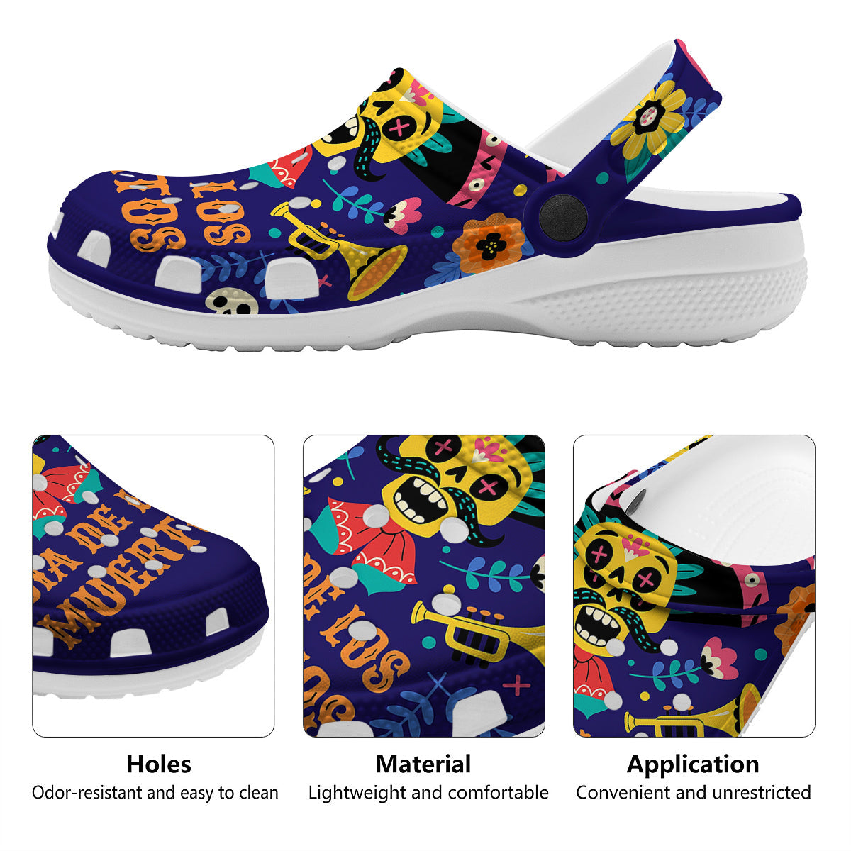 Day Of The Dead Cinco de Mayo Print Clog-grizzshop