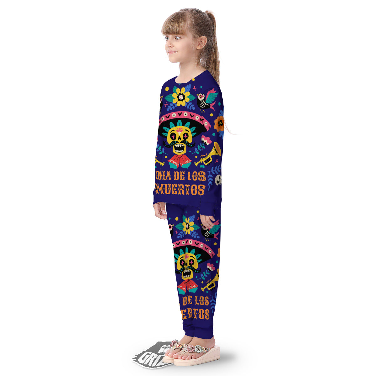Day Of The Dead Cinco de Mayo Print Kid's Pajamas-grizzshop