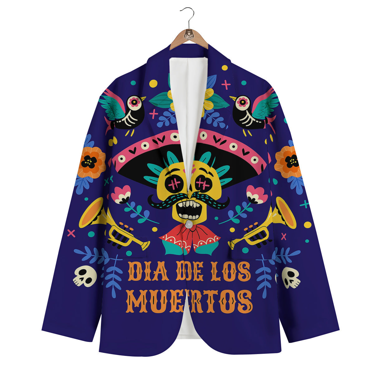Day Of The Dead Cinco de Mayo Print Men's Blazer-grizzshop