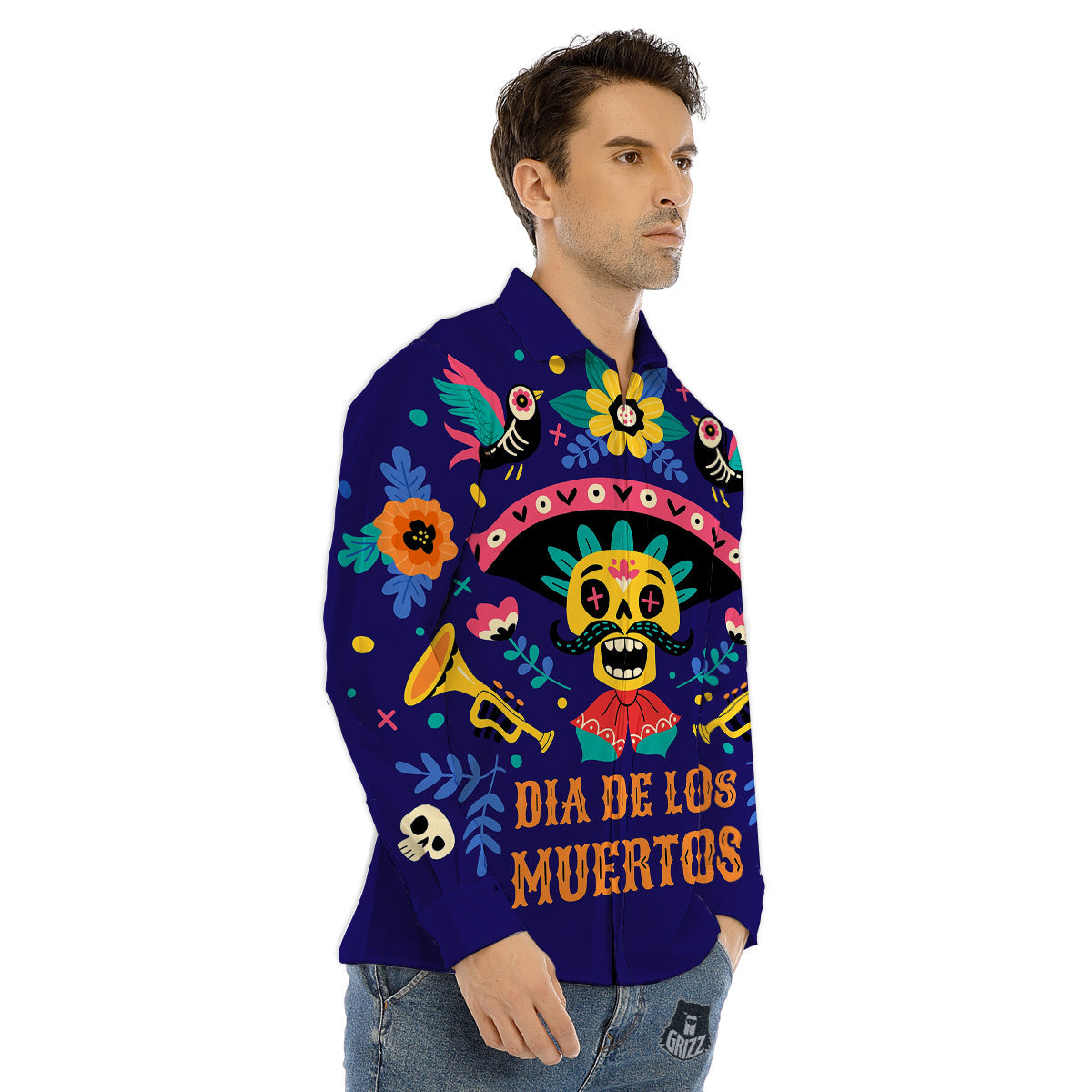 Day Of The Dead Cinco de Mayo Print Men's Dress Shirts-grizzshop