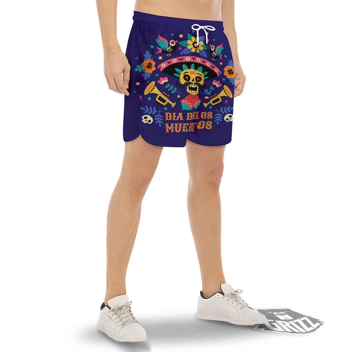 Day Of The Dead Cinco de Mayo Print Men's Gym Shorts-grizzshop