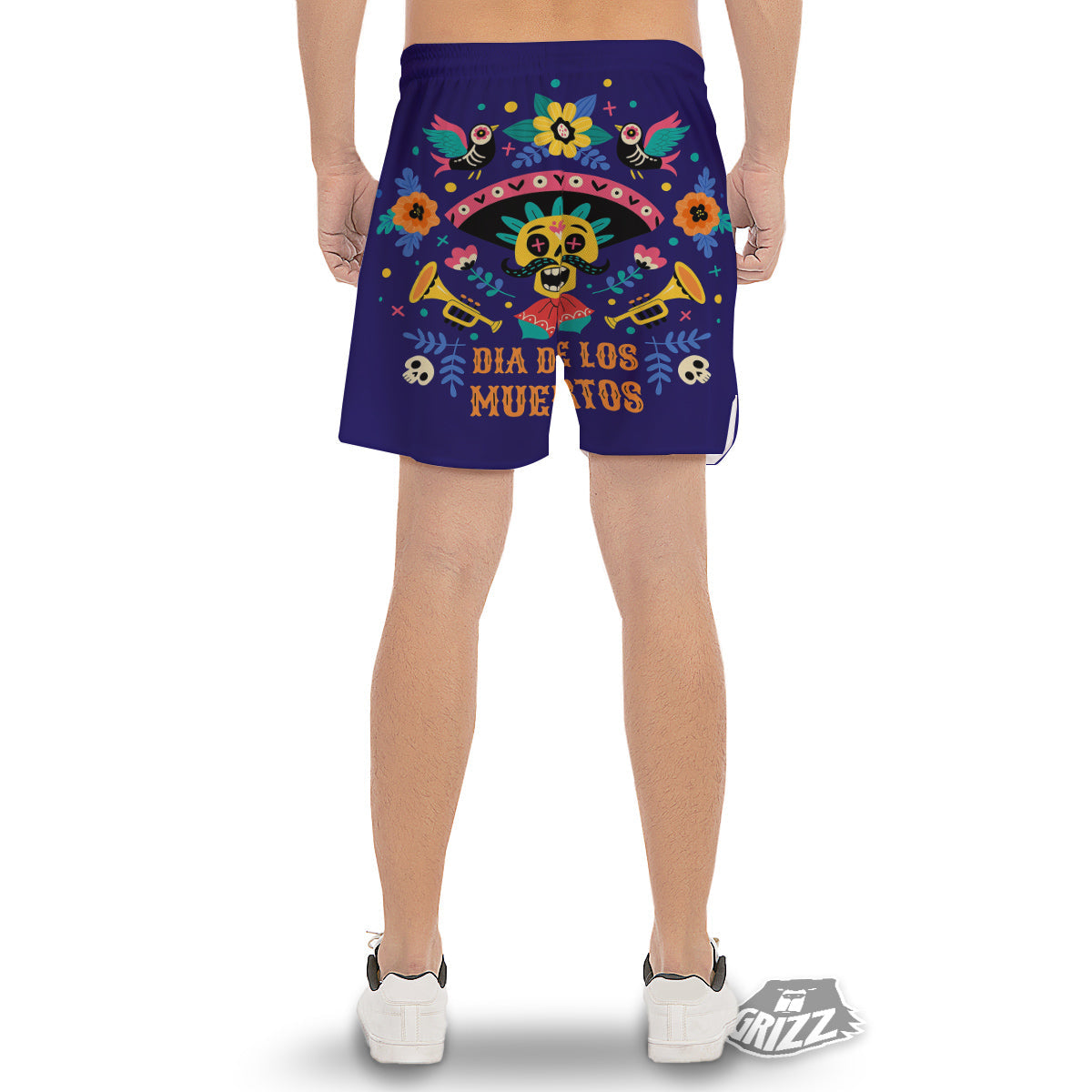 Day Of The Dead Cinco de Mayo Print Men's Gym Shorts-grizzshop
