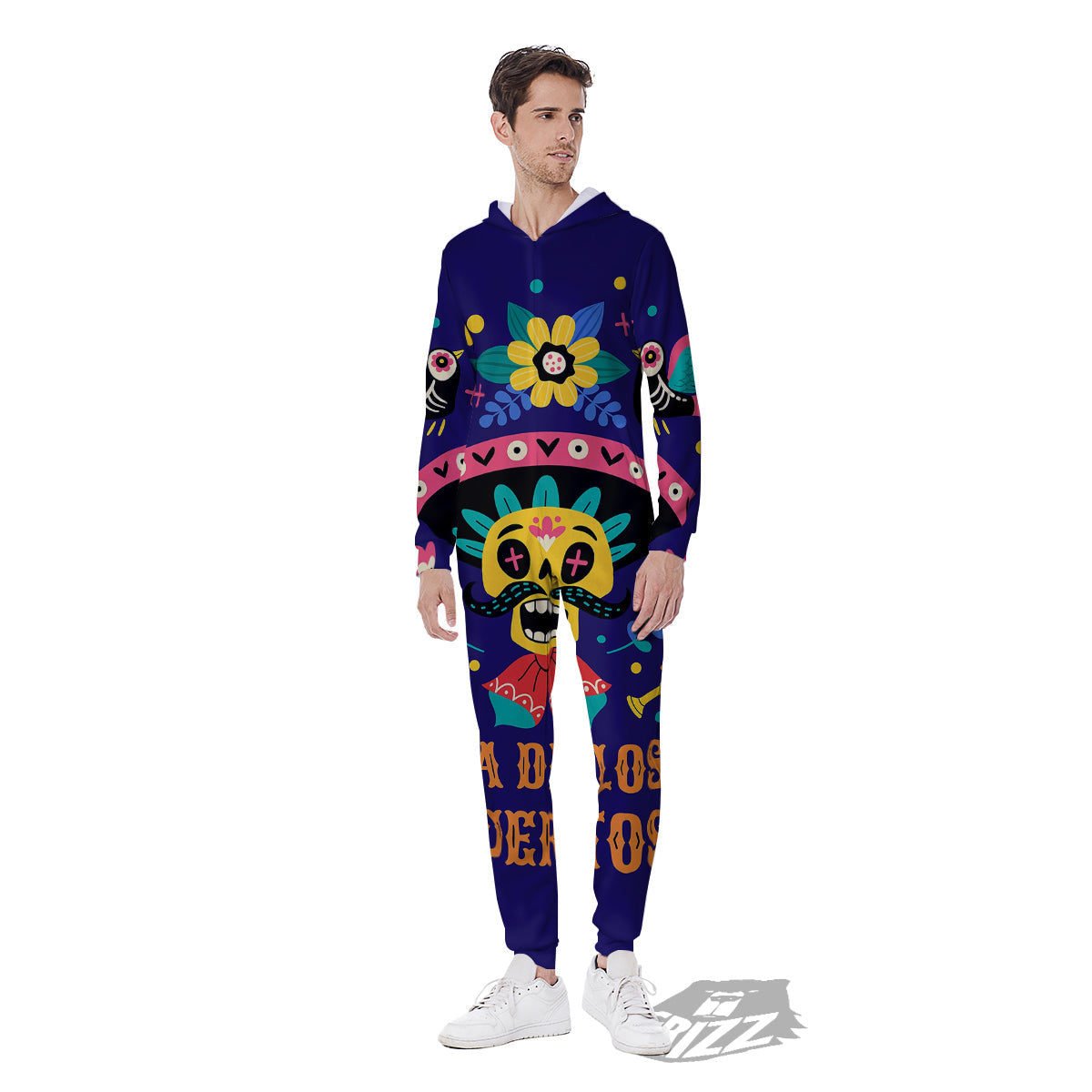 Day Of The Dead Cinco de Mayo Print Men's Jumpsuit-grizzshop