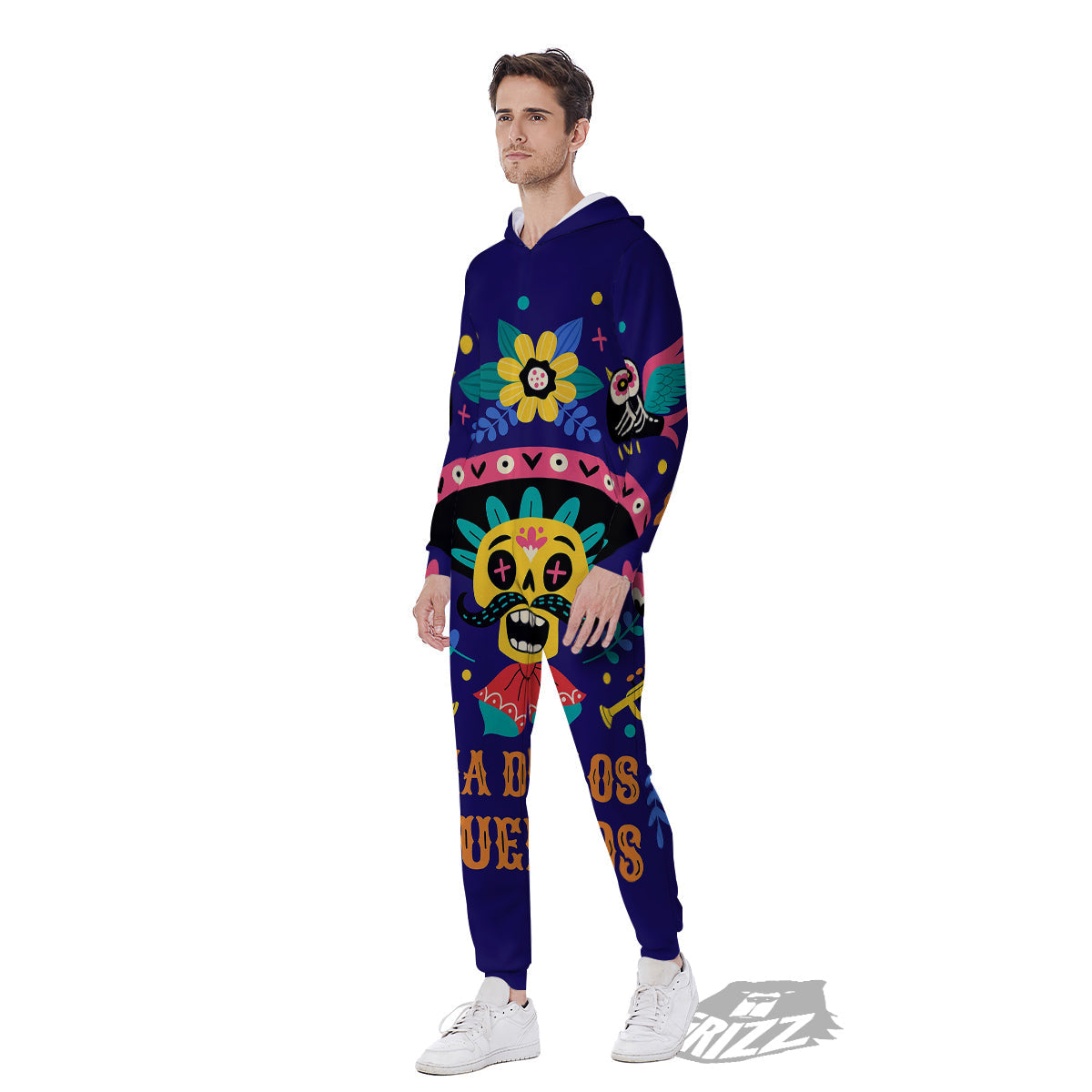 Day Of The Dead Cinco de Mayo Print Men's Jumpsuit-grizzshop