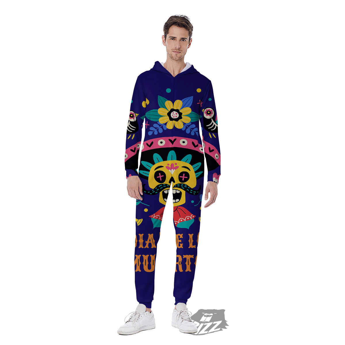 Day Of The Dead Cinco de Mayo Print Men's Jumpsuit-grizzshop