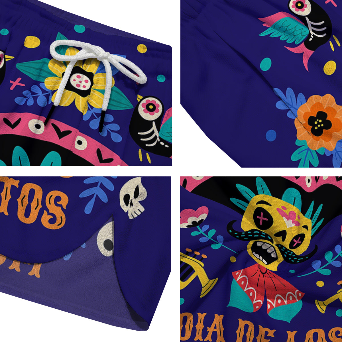 Day Of The Dead Cinco de Mayo Print Men's Running Shorts-grizzshop