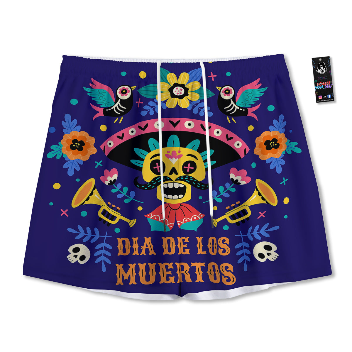 Energy Ice And Fire Print Mesh Shorts