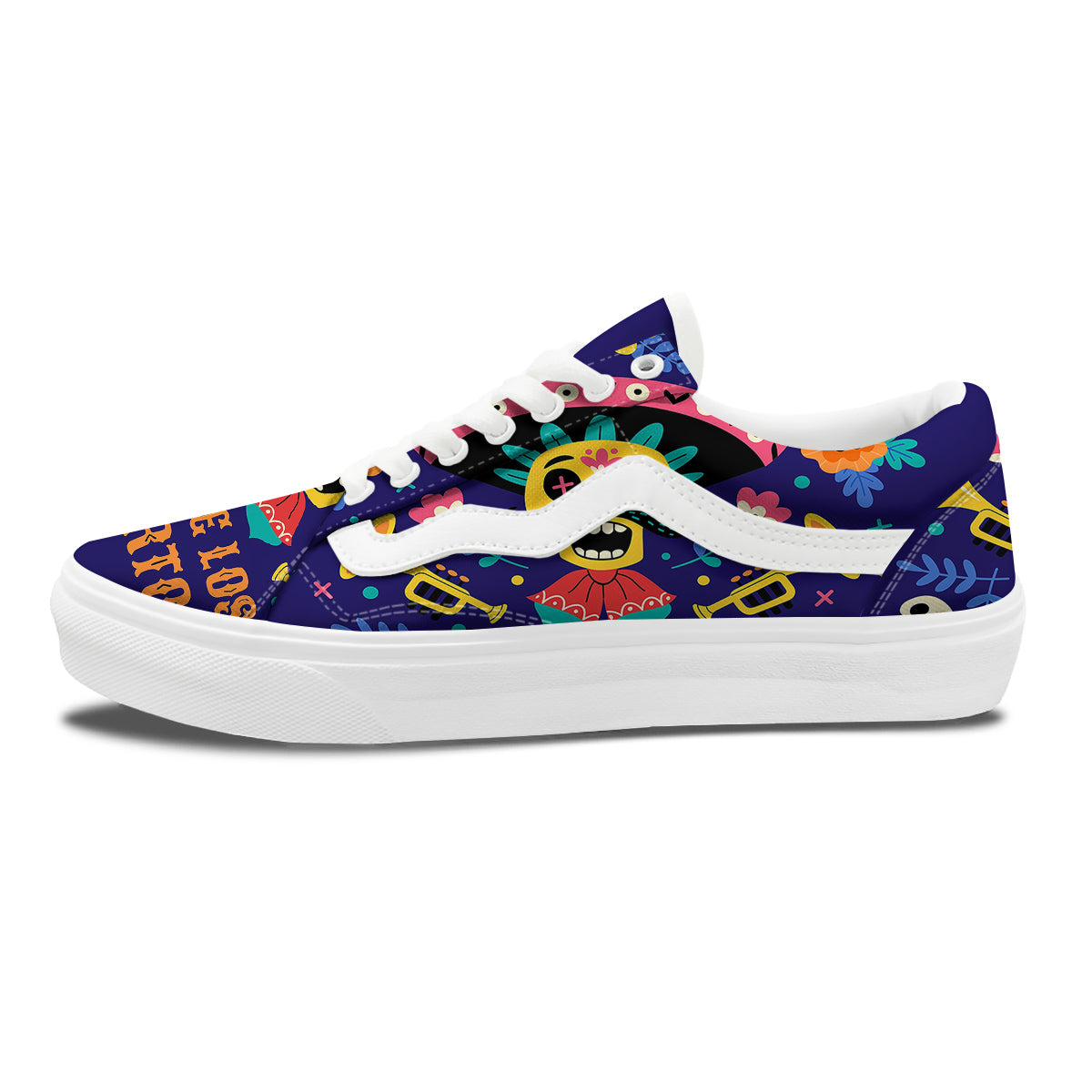 Day Of The Dead Cinco de Mayo Print Skate Shoes-grizzshop