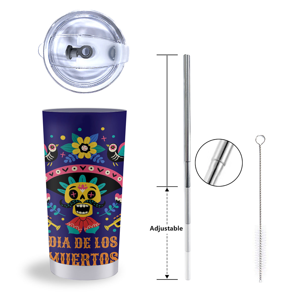 Day Of The Dead Cinco de Mayo Print Tumbler-grizzshop