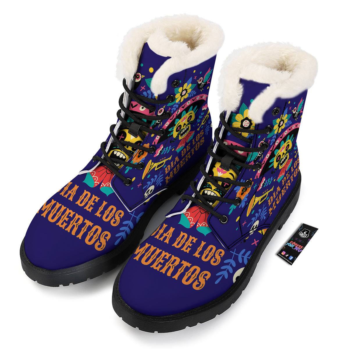 Day Of The Dead Cinco de Mayo Print Winter Boots-grizzshop