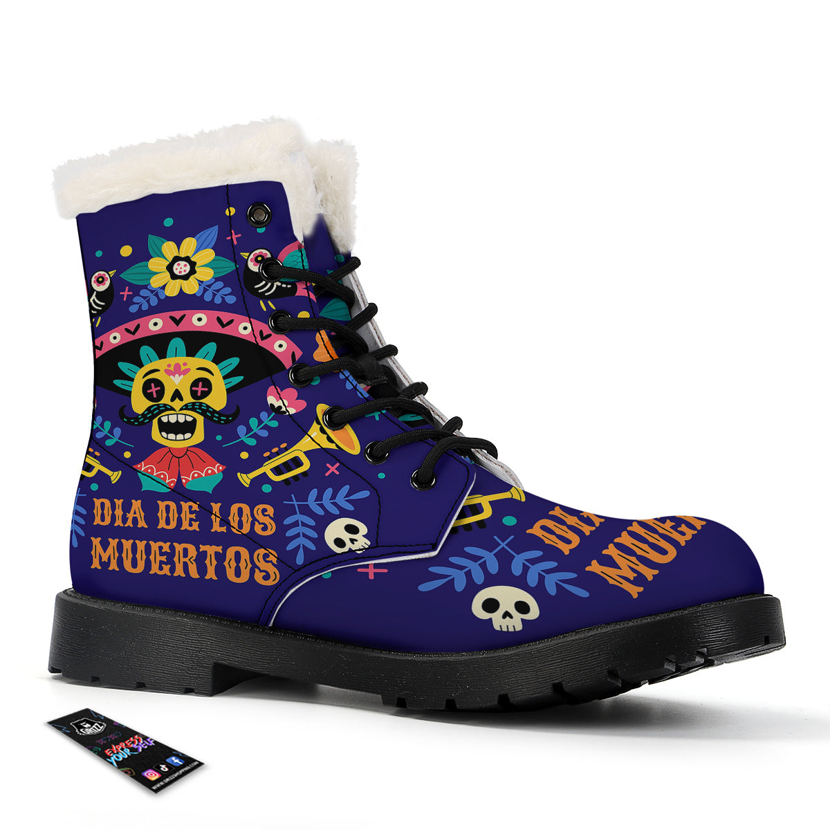 Day Of The Dead Cinco de Mayo Print Winter Boots-grizzshop