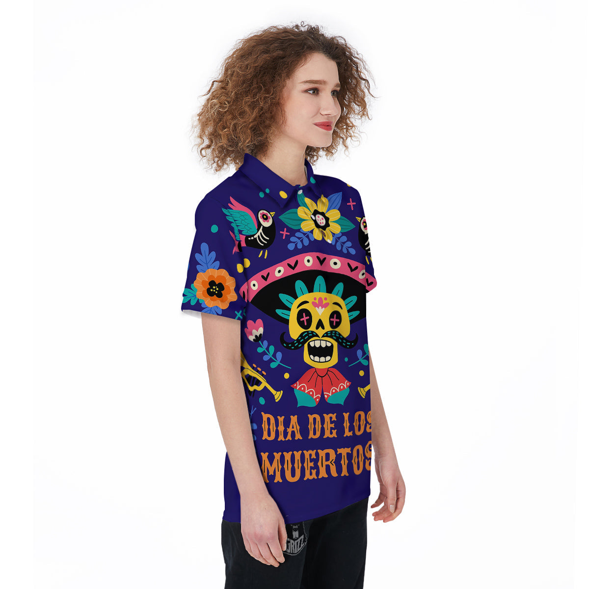 Day Of The Dead Cinco de Mayo Print Women's Golf Shirts-grizzshop