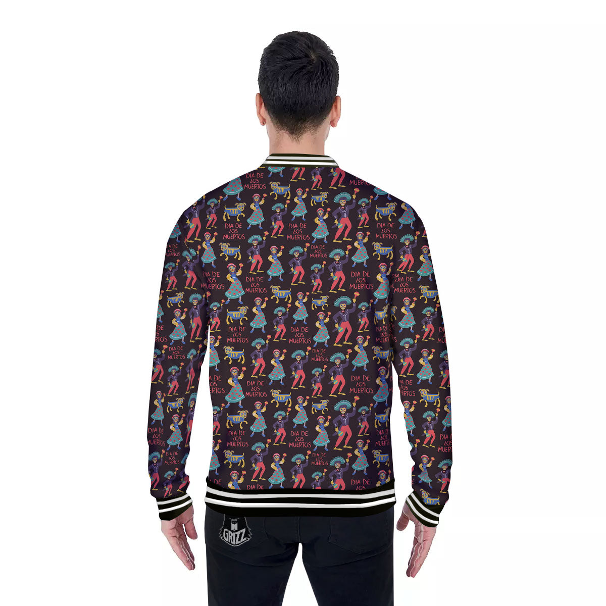 Day Of The Dead Dia De Los Muertos Print Pattern Baseball Jacket-grizzshop