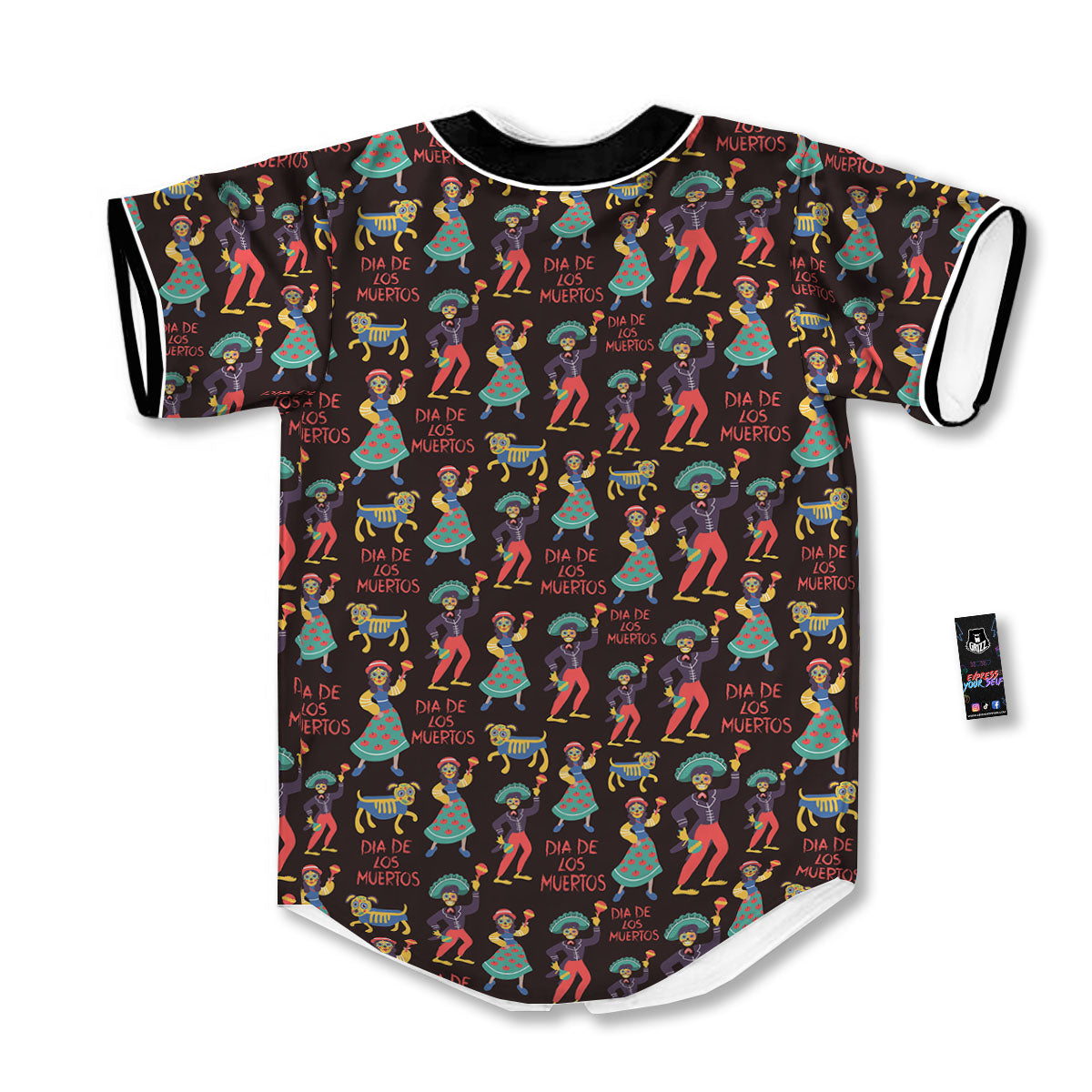 Day Of The Dead Dia De Los Muertos Print Pattern Baseball Jersey-grizzshop
