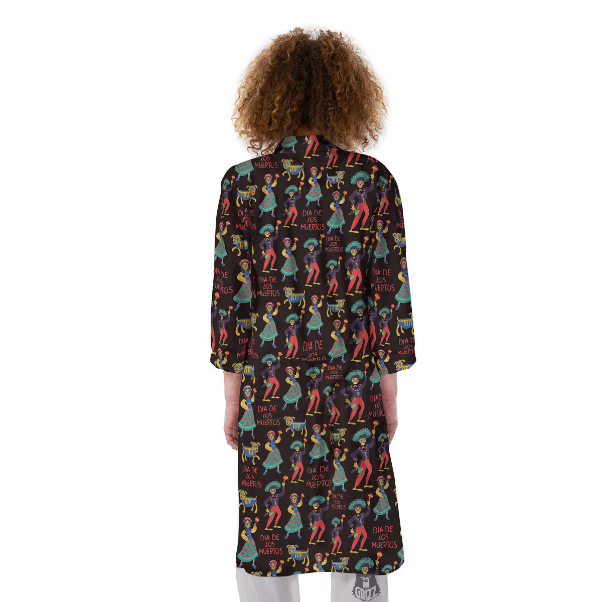 Day Of The Dead Dia De Los Muertos Print Pattern Kimono-grizzshop