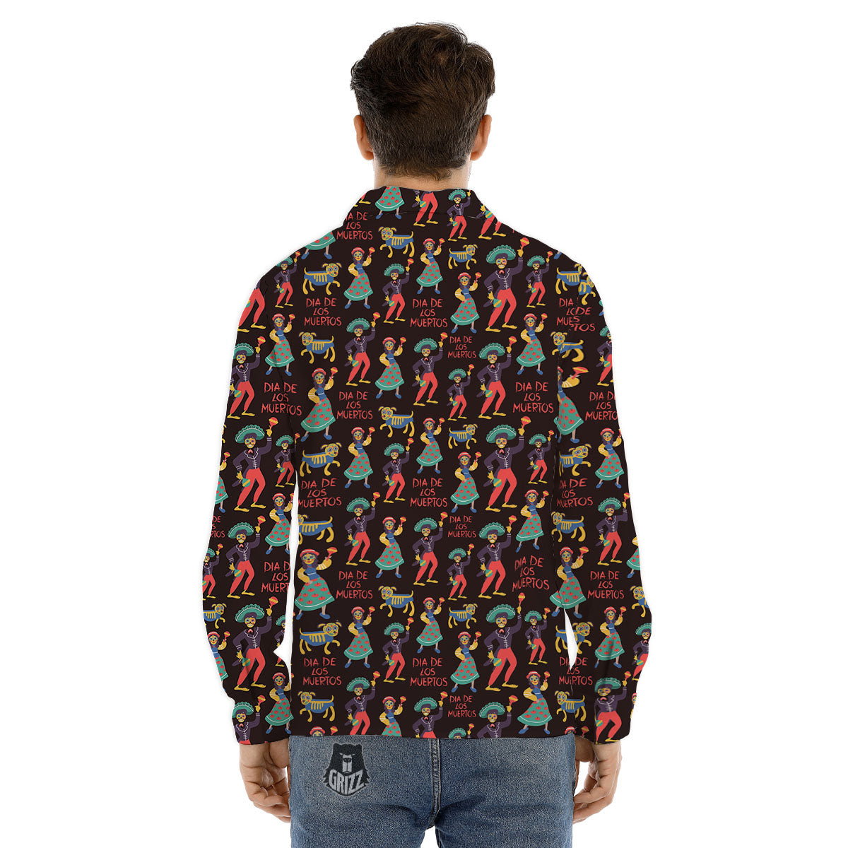 Day Of The Dead Dia De Los Muertos Print Pattern Men's Dress Shirts-grizzshop