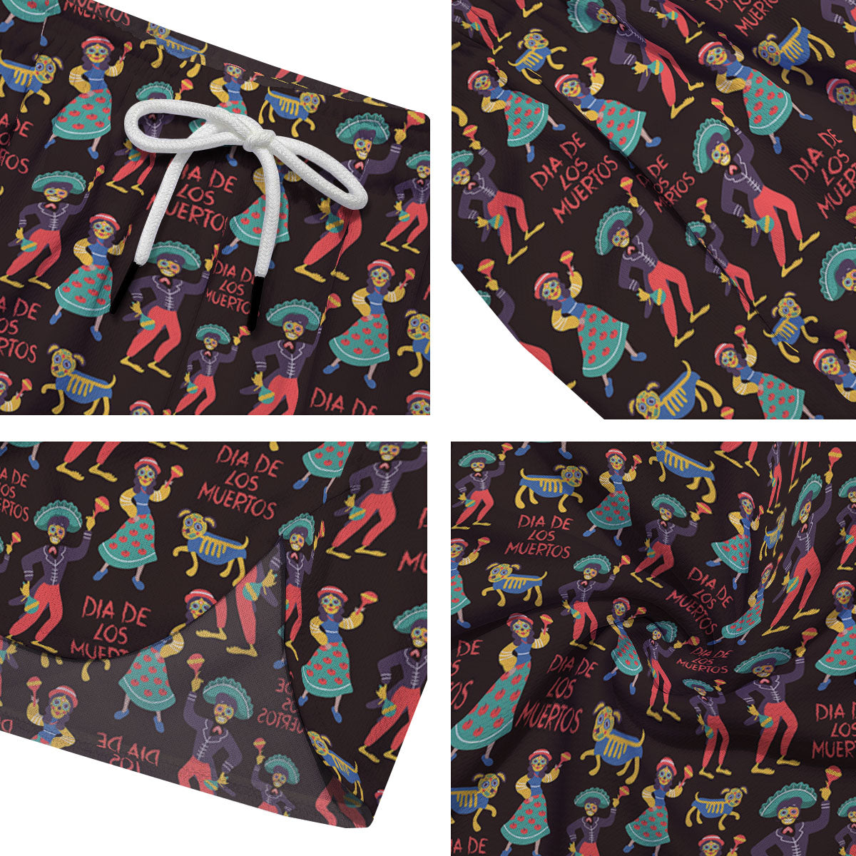 Day Of The Dead Dia De Los Muertos Print Pattern Men's Running Shorts-grizzshop