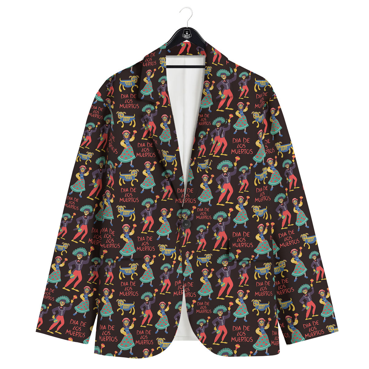 Day Of The Dead Dia De Los Muertos Print Pattern Men's Sport Coat-grizzshop