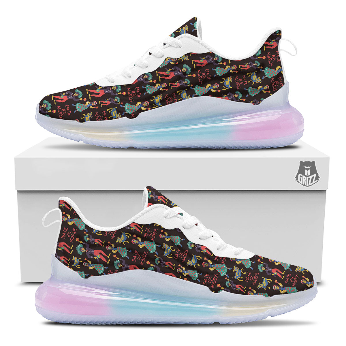 Day Of The Dead Dia De Los Muertos Print Pattern Running Sneakers-grizzshop