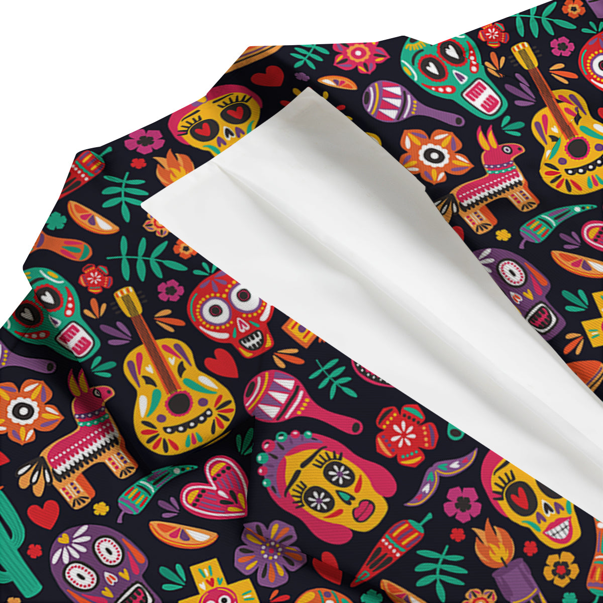 Day Of The Death Calavera Print Pattern Men's Blazer-grizzshop