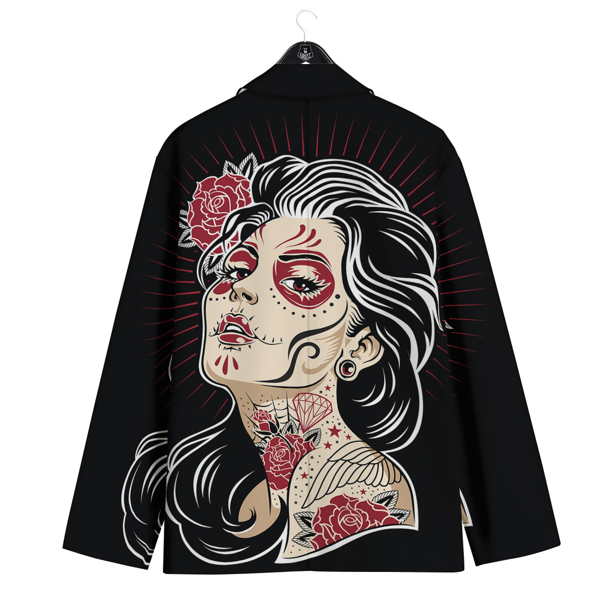 Day of The Dead Calavera Girl Print Men's Sport Coat-grizzshop
