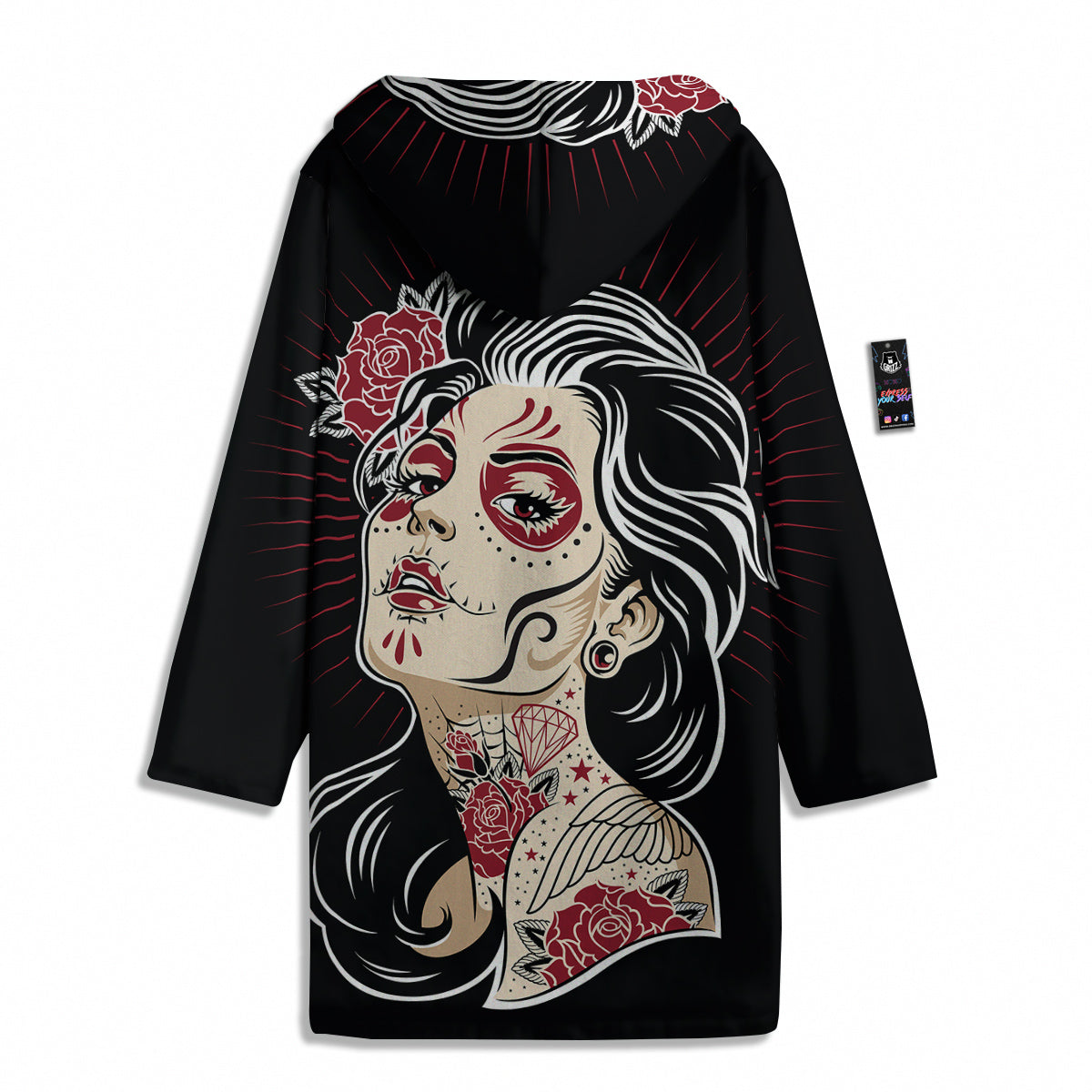 Day of The Dead Calavera Girl Print Men's Windbreaker Jacket-grizzshop