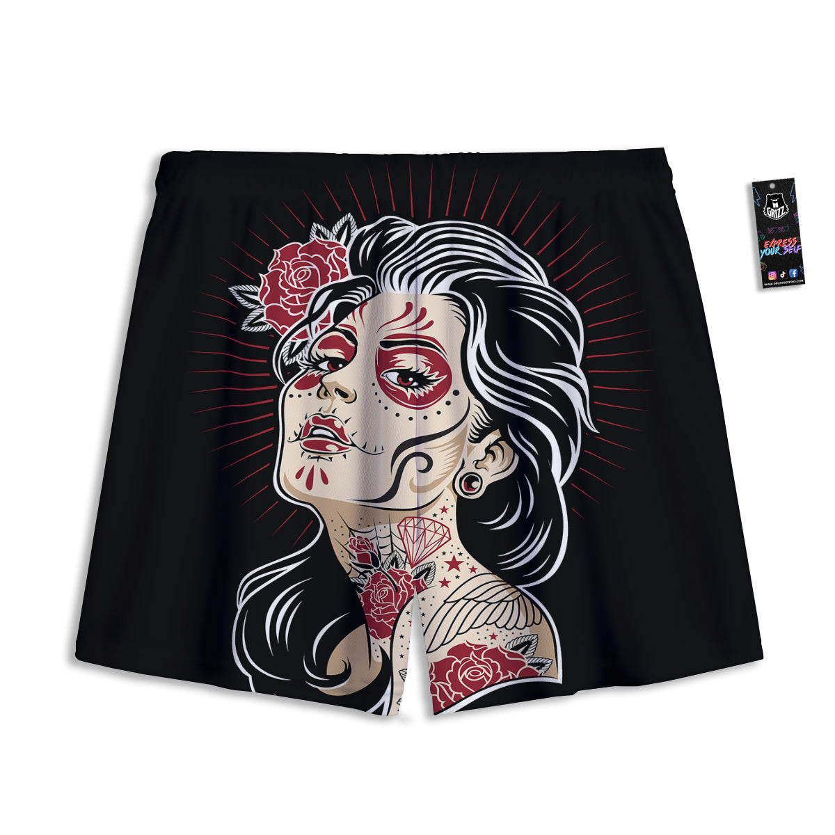 Emoji Funny Print Pattern Mesh Shorts