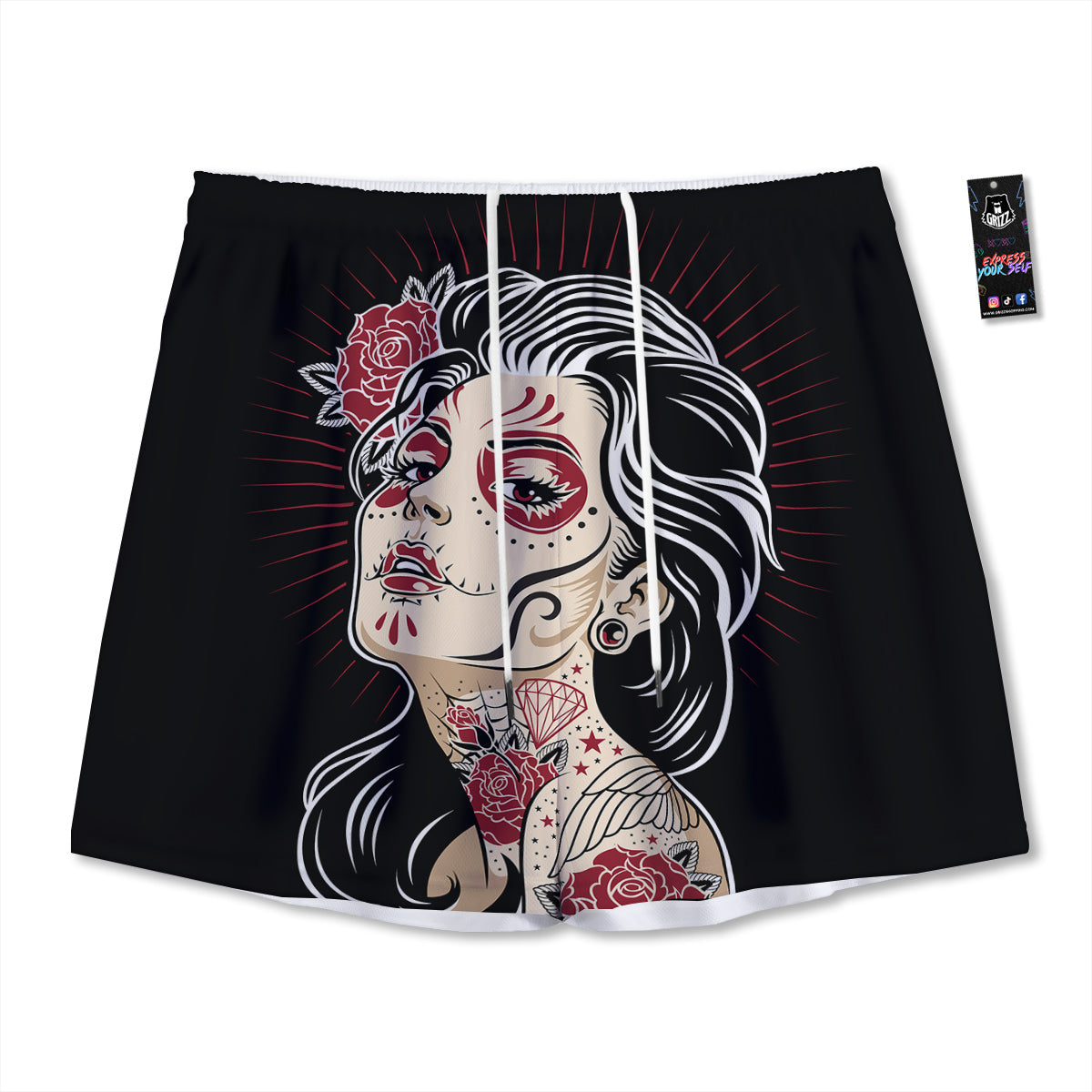 Emoji Funny Print Pattern Mesh Shorts