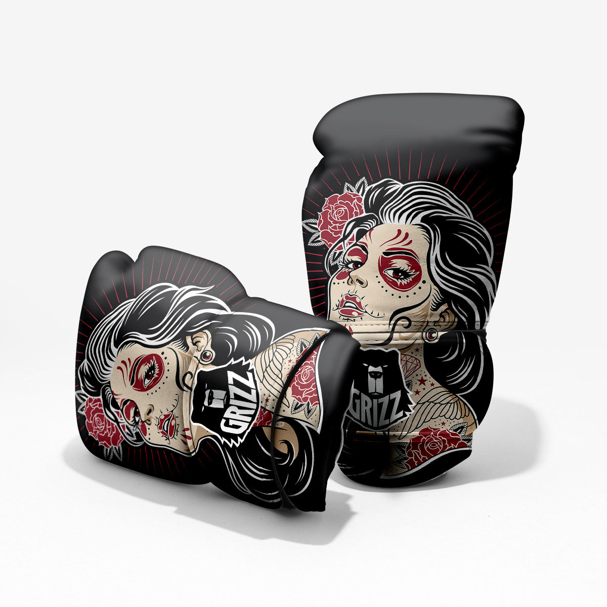 Day of The Dead Calavera Girl Print Pro Boxing Glove