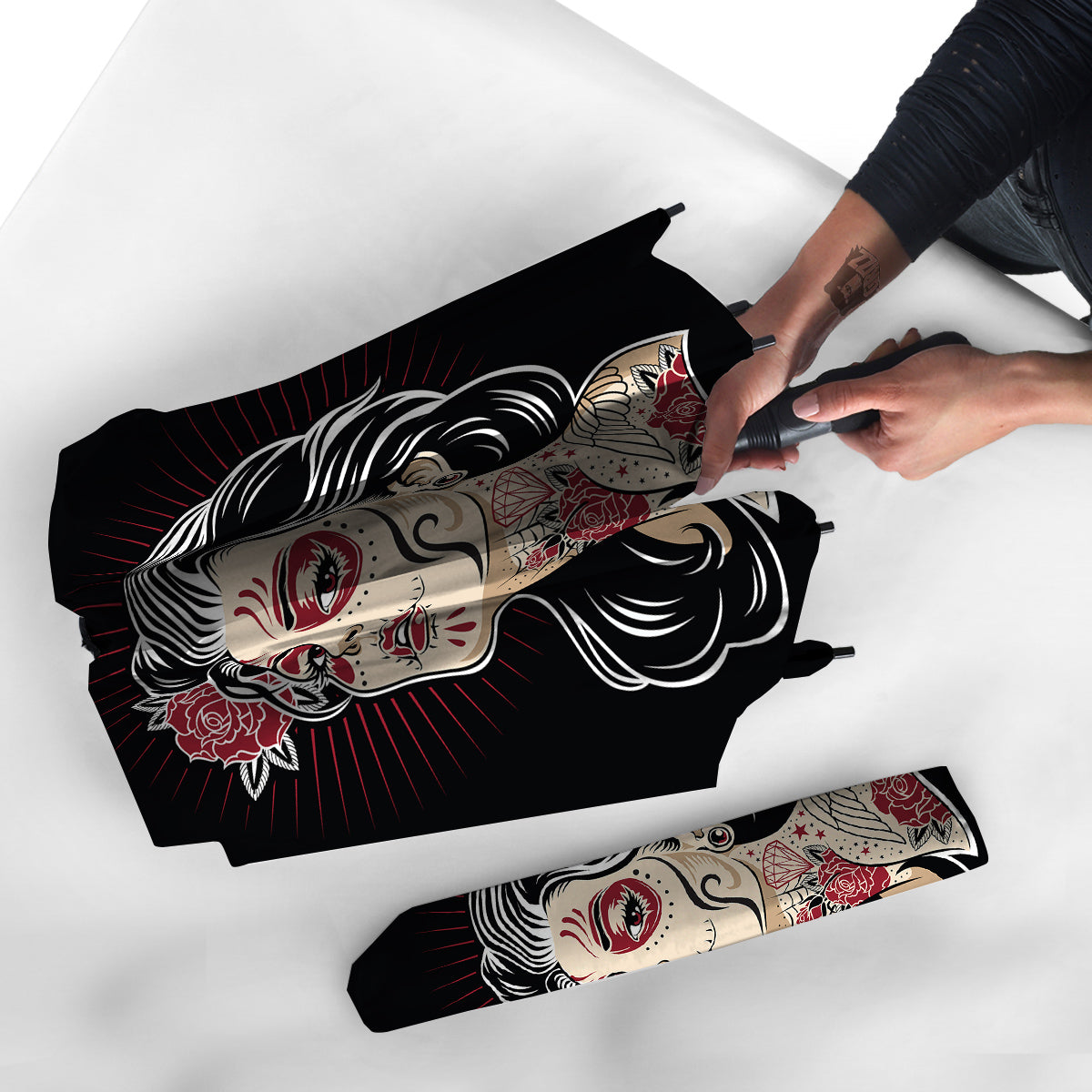 Day of The Dead Calavera Girl Print Umbrella-grizzshop